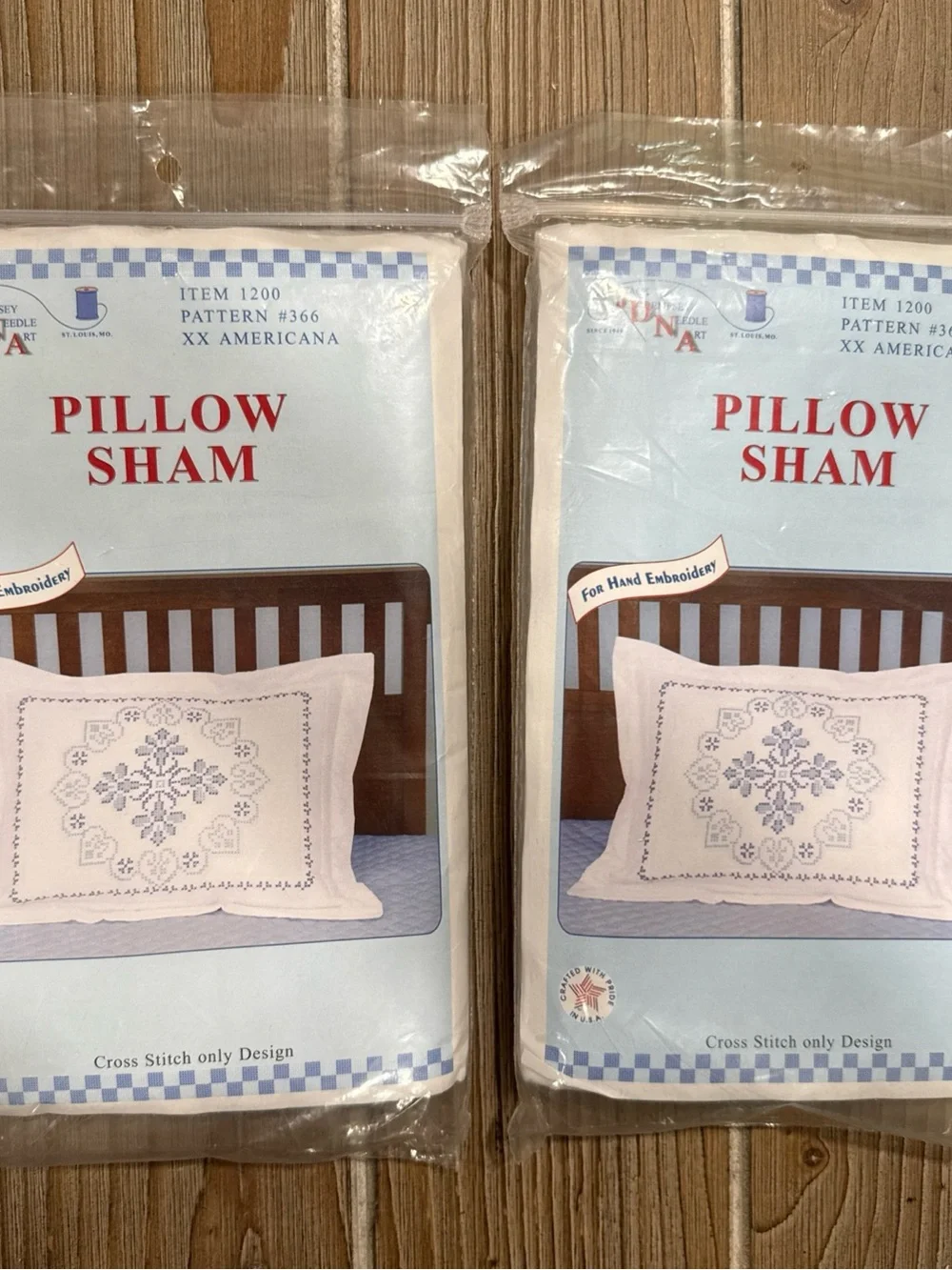 Vtg Jack Dempsey Needle Art XX Americana Quilt Top & 2 Matching Pillow Shams NOS